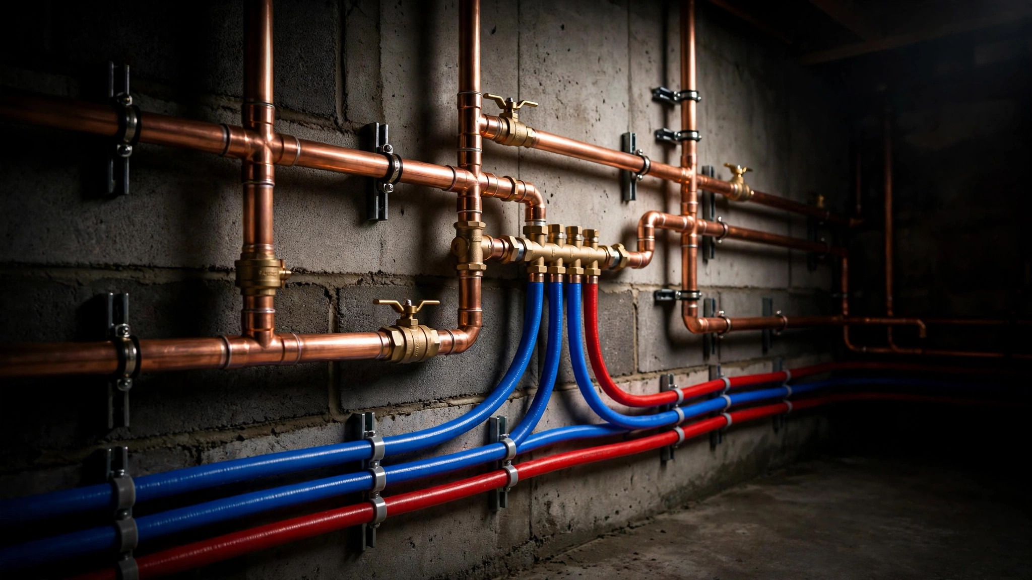 New copper repiping installation